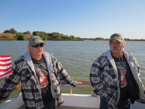 Twin brothers from the Marines enjoying a day on the water. (PURPLE HEART ANGLERS) 