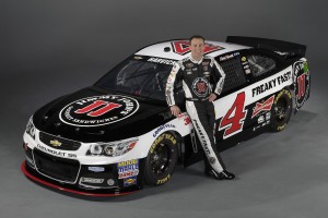 Kevin Harvick with his new Jimmy John's Chevrolet he'll drive for Stewart-Haas Racing in 2014 