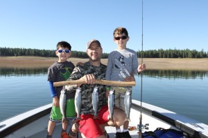 Ben Stern and sons Cole and Luke after a great day at Stampede Reservoir. (TIGHT LINES GUIDE SERVICE) 