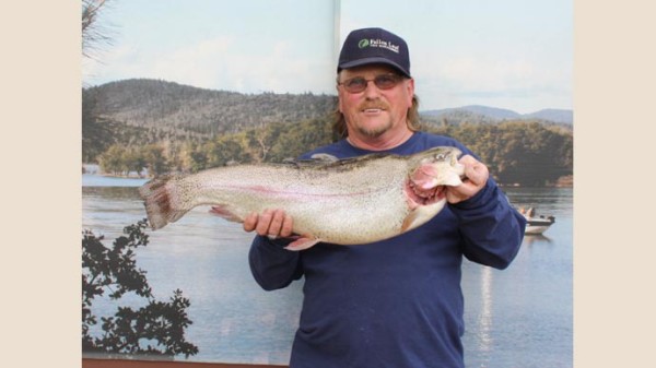 Jim Hunskaer, Antelope, with a 10-pound-plus rainbow. 
