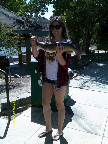 Molly Mallory landed this 5-pound catfish at Lake Del Valle. 