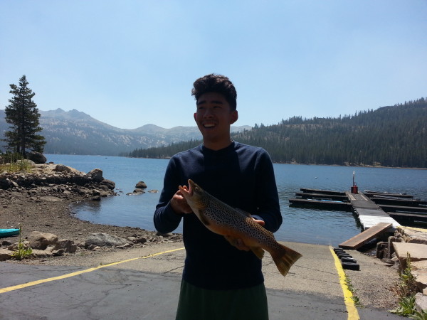Cole and Jason Taira were fishing when they caught this big trout. (CAPLES LAKE RESORT) 