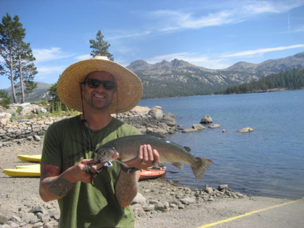 Alex Patz and his trout. (CAPLES LAKE RESORT)