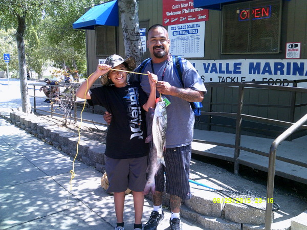 Jesse and Gabriel Lujan caught a nice catfish and striper at Lake Del Valle.