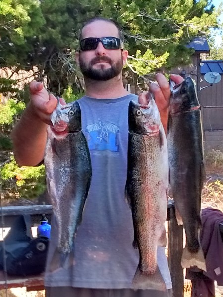 Kurt Gaare with a nice haul of Caples Lake trout. (Caples Lake Resort) 