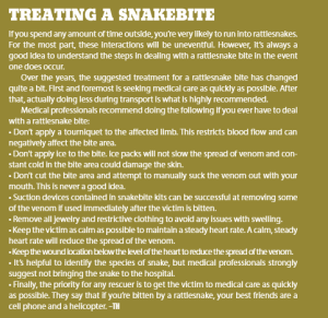 Directions for how to treat a snakebite