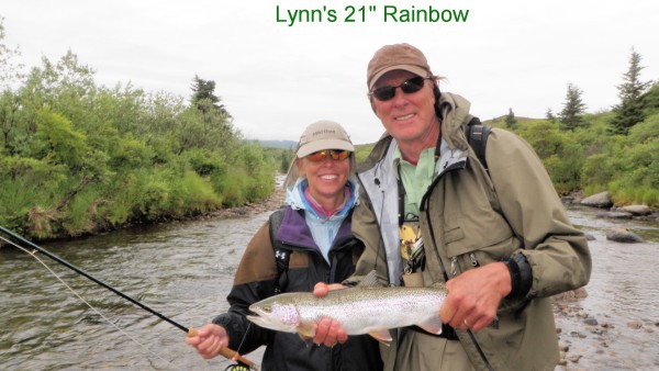 Rick Barry (right, with his wife, Lynn) has become a passionate fly angler. 