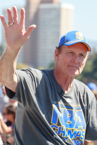 Barry at the Warriors' 2015 NBA championship parade in Oakland. 