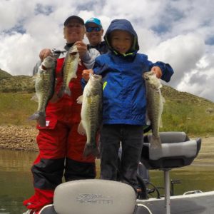 “I’m living the dream life,” says Kline, with his mom and son after a day of fishing at El Capitan Reservoir near San Diego. (TODD KLINE) 