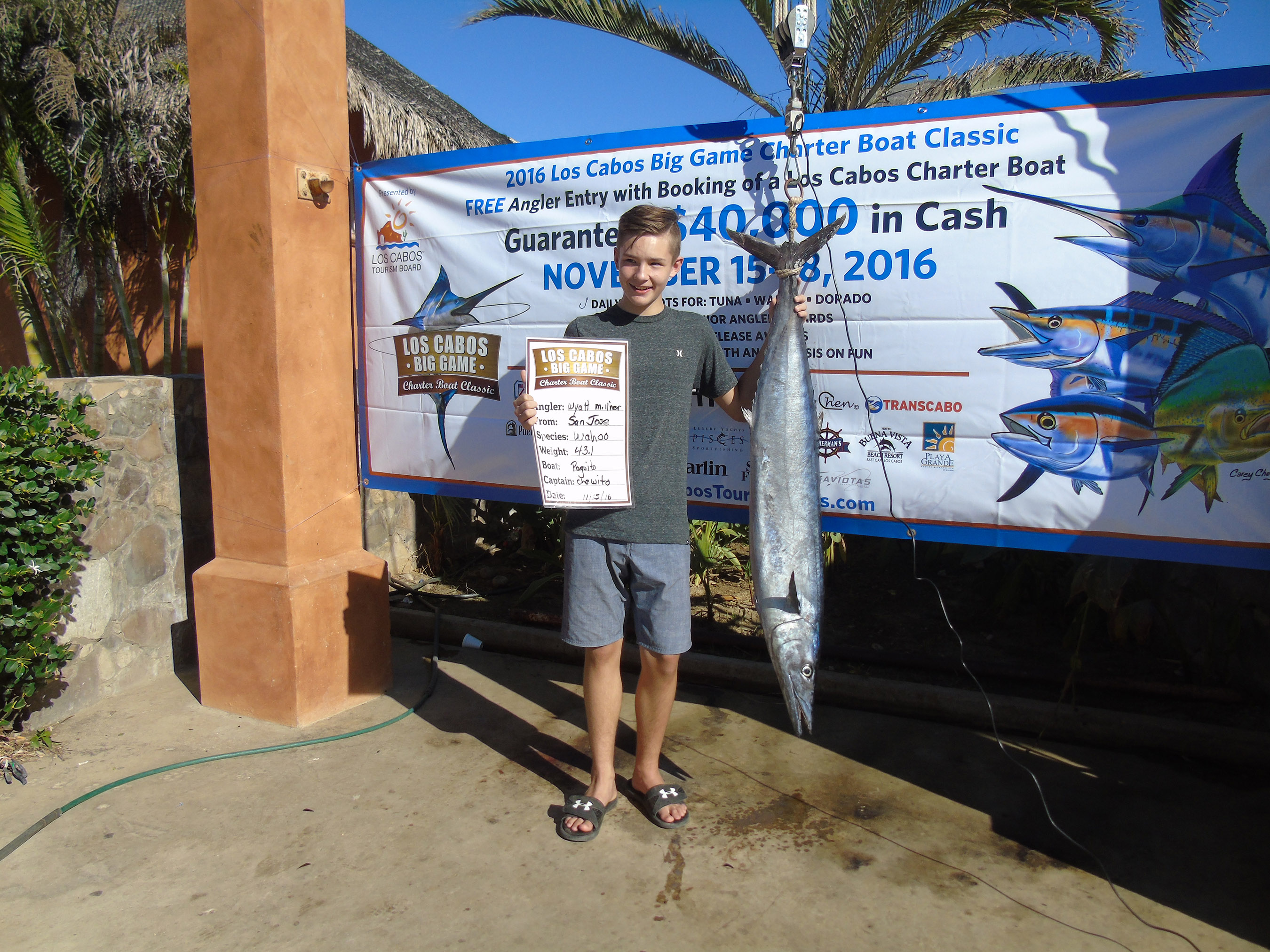 Wyatt Millner, 13, competing with father on Paraquita, brought in the first and second largest fish of the day with a 56.6-pound tuna and a 43.1-pound wahoo, taking first place in both categories and earning a total of $3,600, as well as the first Top Junior Angler award of the tournament. (Bonnier Corporation)